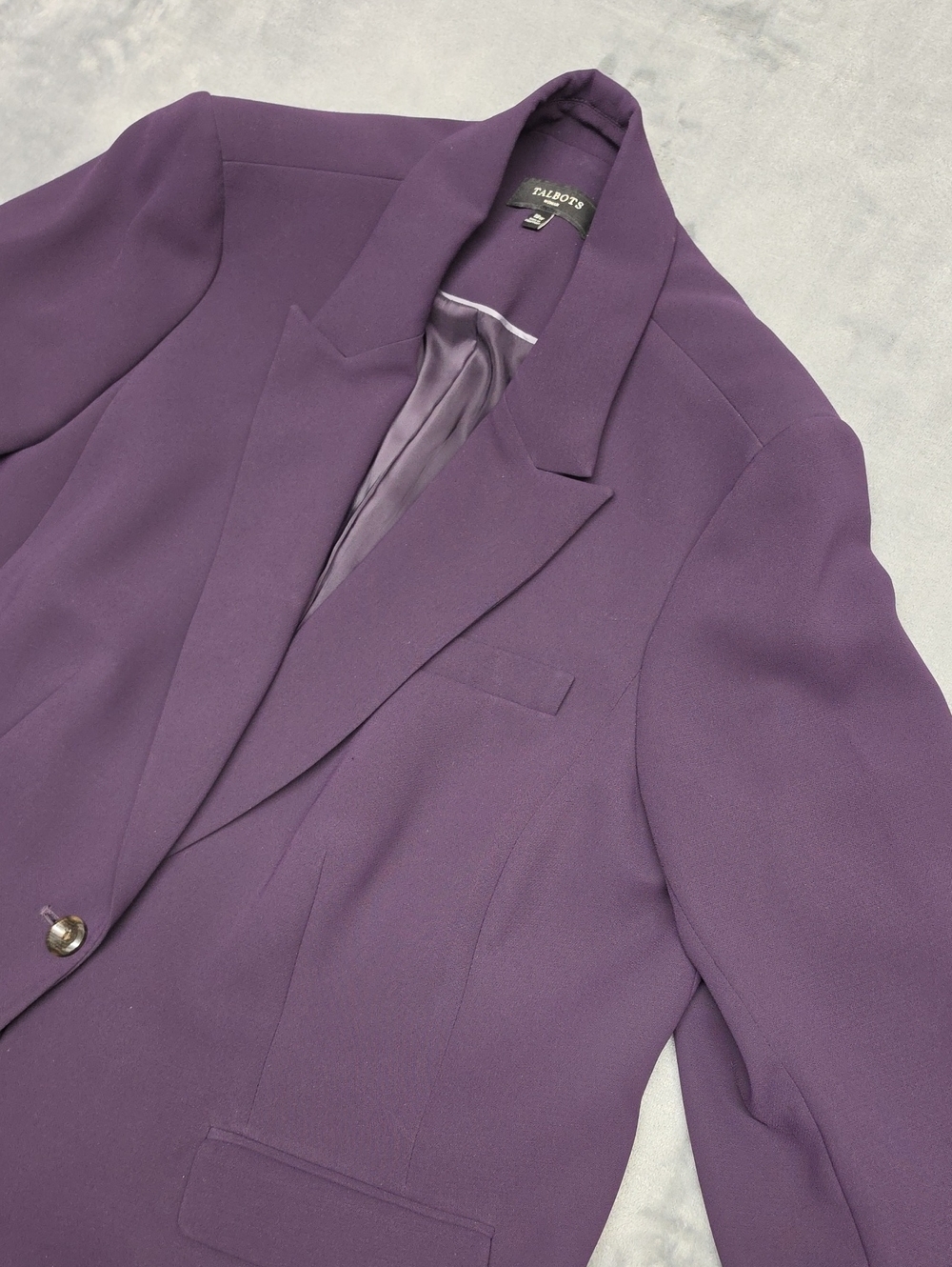 Talbots Plum Notch-Lapel Blazer Sz 18W